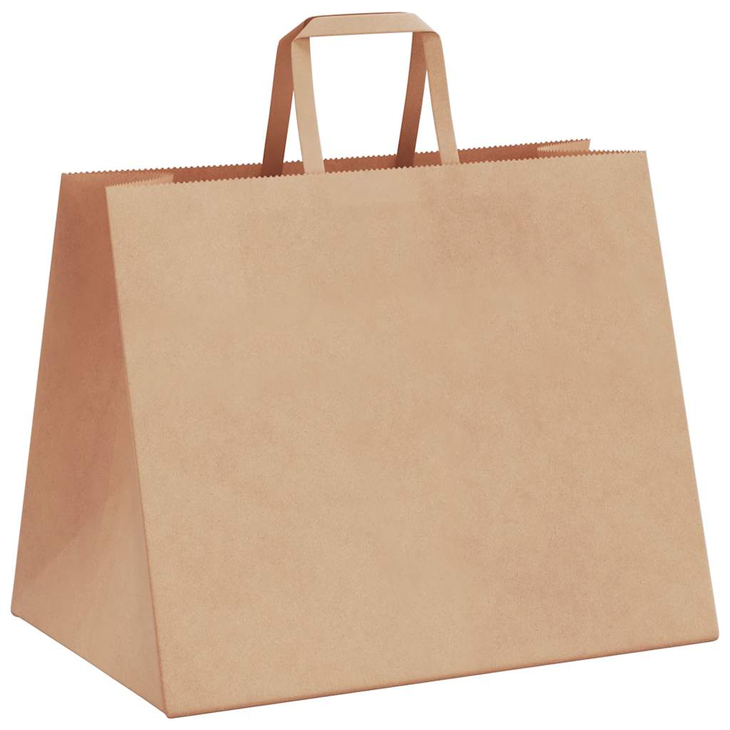 250 db barna papírzacskók fogantyúkkal 32x22x24 cm