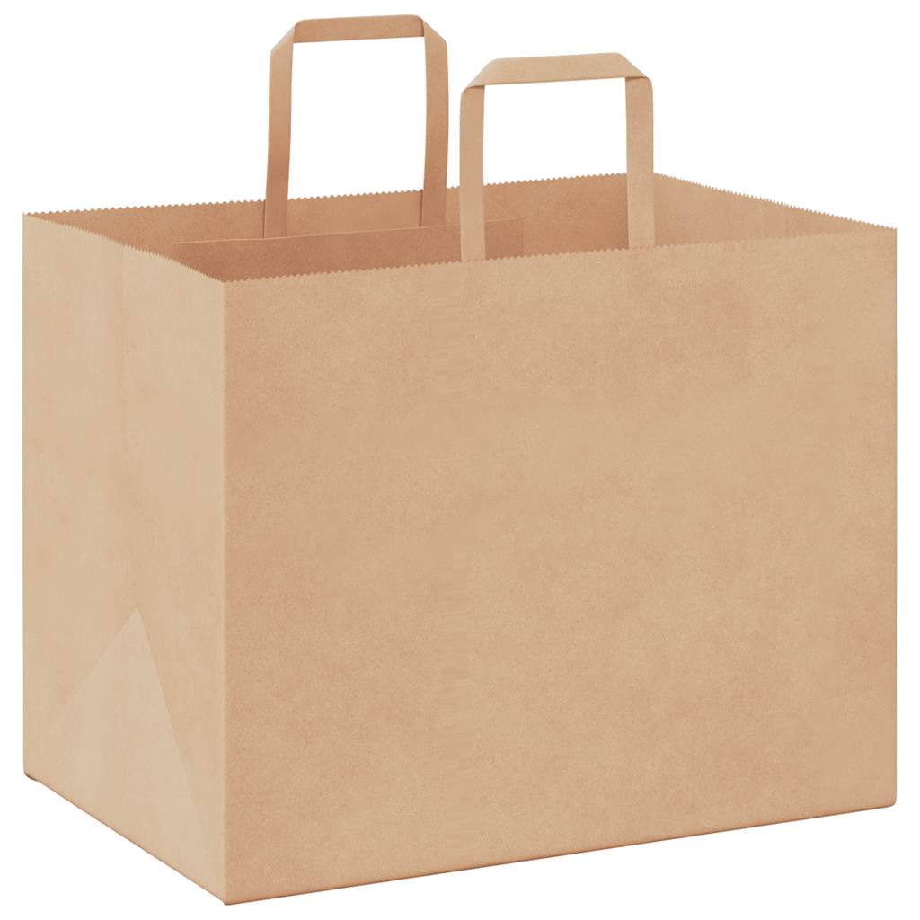 250 db barna papírzacskók fogantyúkkal 32x22x24 cm