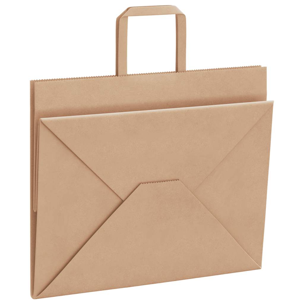 250 db barna papírzacskók fogantyúkkal 32x22x24 cm