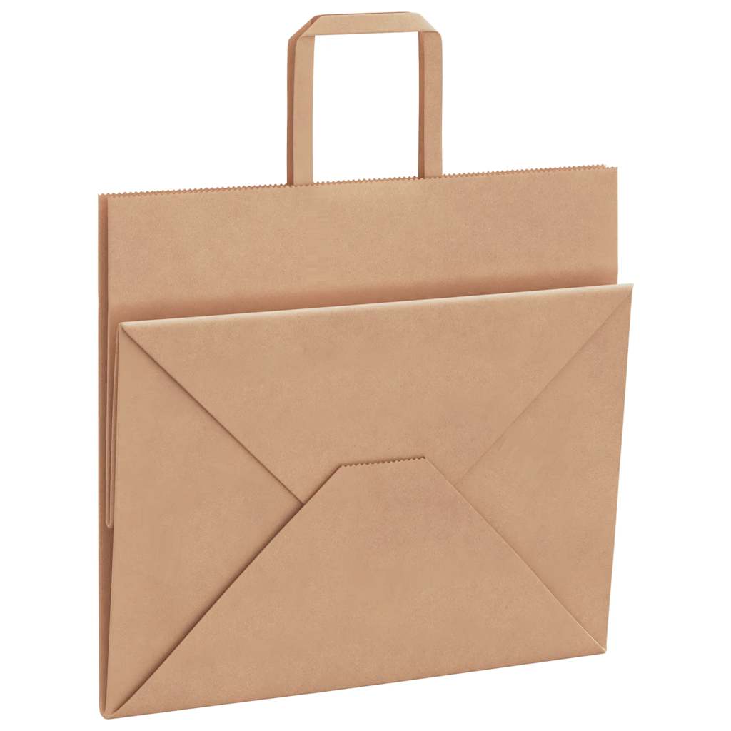 250 db barna papírzacskók fogantyúkkal 32x22x28 cm