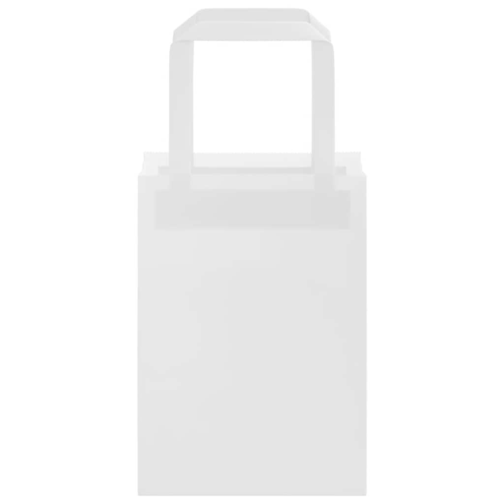 50 db fehér papírzacskók fogantyúkkal 15x8x21 cm