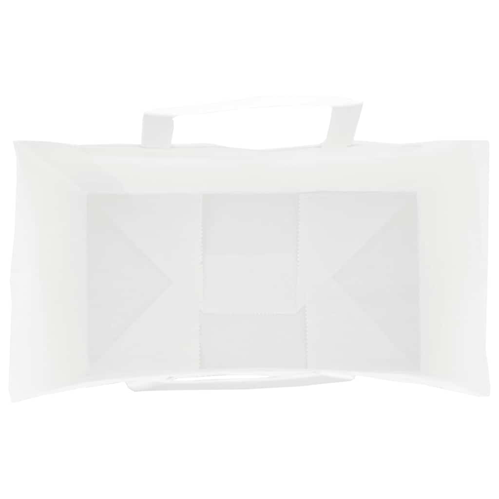 50 db fehér papírzacskók fogantyúkkal 15x8x21 cm