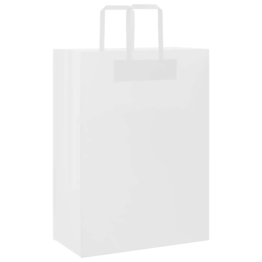 50 db fehér papírzacskók fogantyúkkal 32x17x44 cm