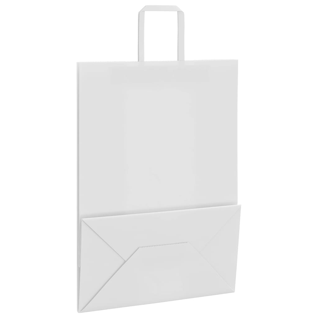 50 db fehér papírzacskók fogantyúkkal 32x17x44 cm