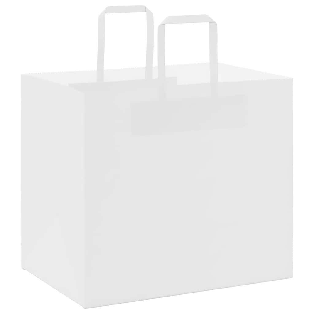 50 db fehér papírzacskók fogantyúkkal 32x22x28 cm