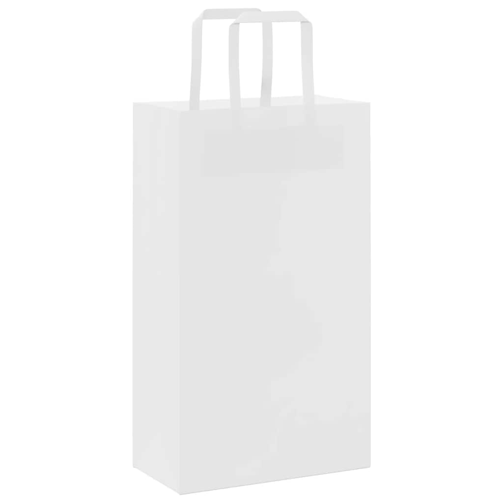 250 db fehér papírzacskók fogantyúkkal 21x11x36 cm