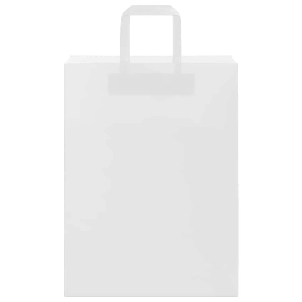 250 db fehér papírzacskók fogantyúkkal 26x12x35 cm