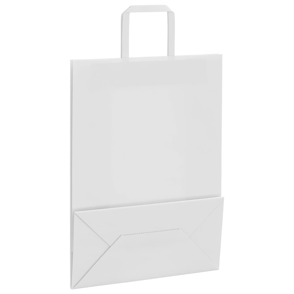 250 db fehér papírzacskók fogantyúkkal 26x12x35 cm