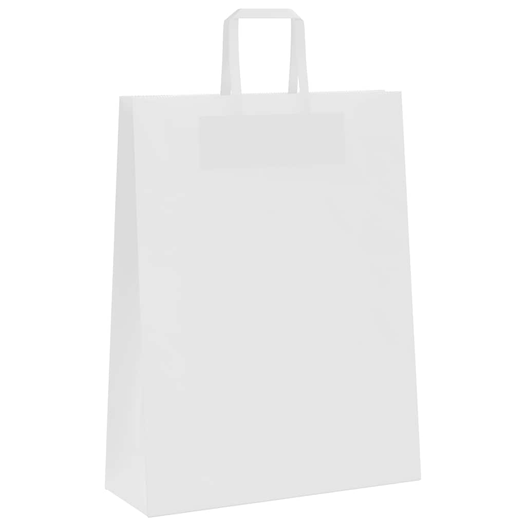 250 db fehér papírzacskók fogantyúkkal 32x12x42 cm