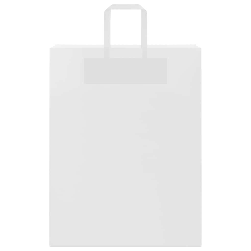 250 db fehér papírzacskók fogantyúkkal 32x12x42 cm