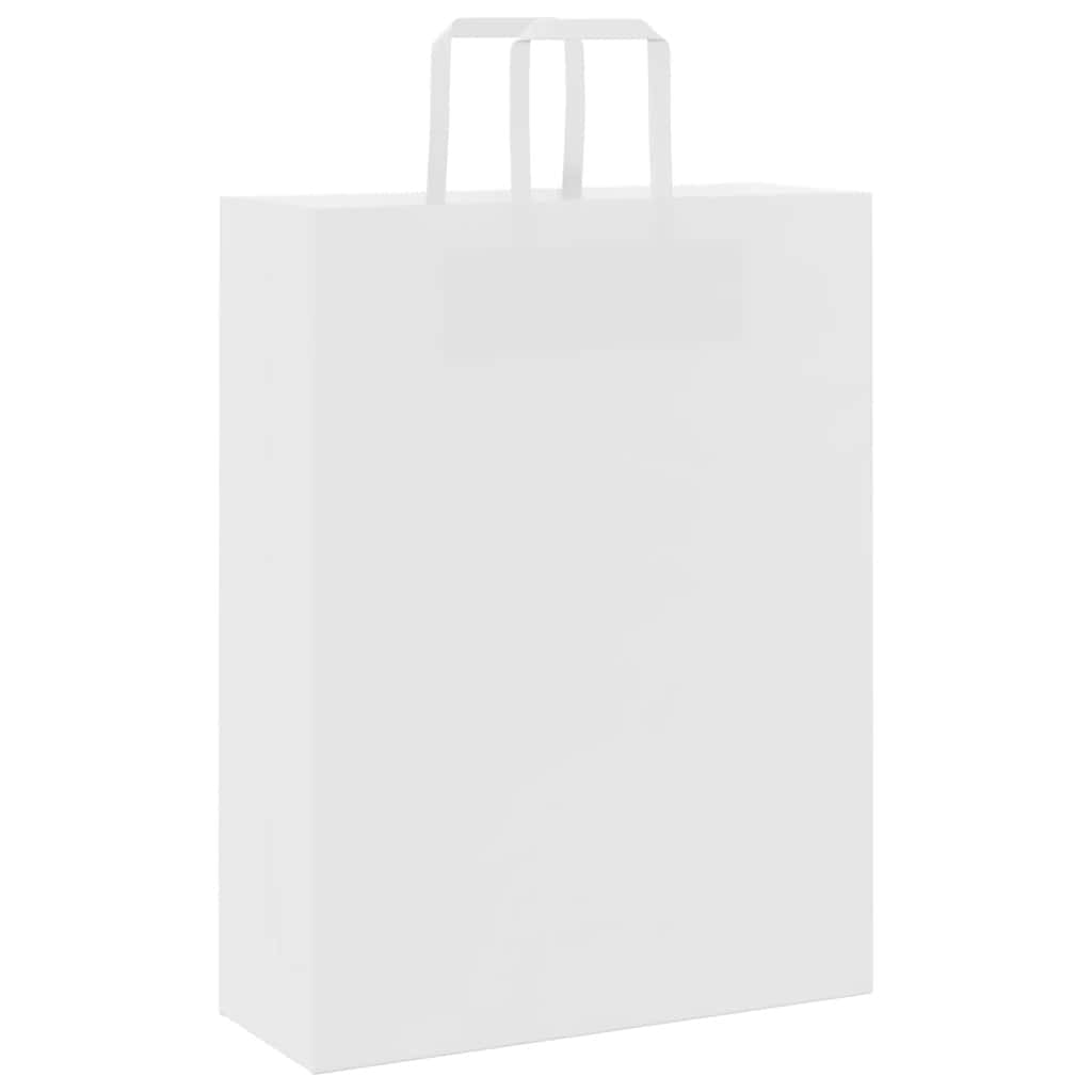 250 db fehér papírzacskók fogantyúkkal 32x12x42 cm