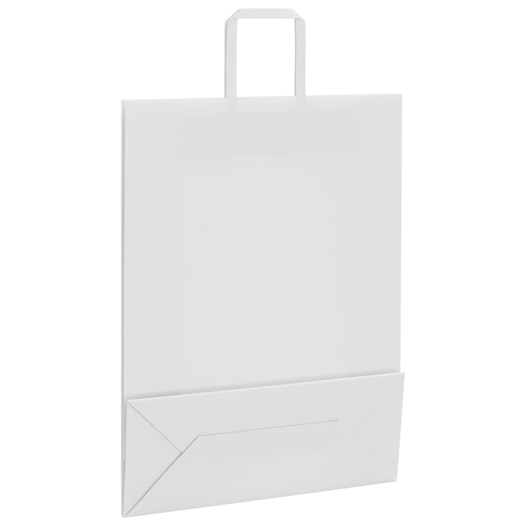 250 db fehér papírzacskók fogantyúkkal 32x12x42 cm
