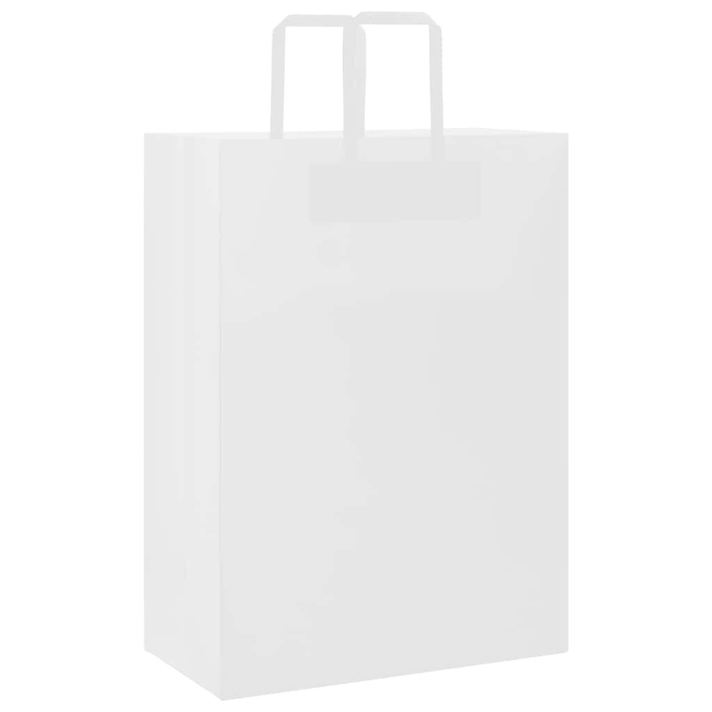 250 db fehér papírzacskók fogantyúkkal 32x17x44 cm