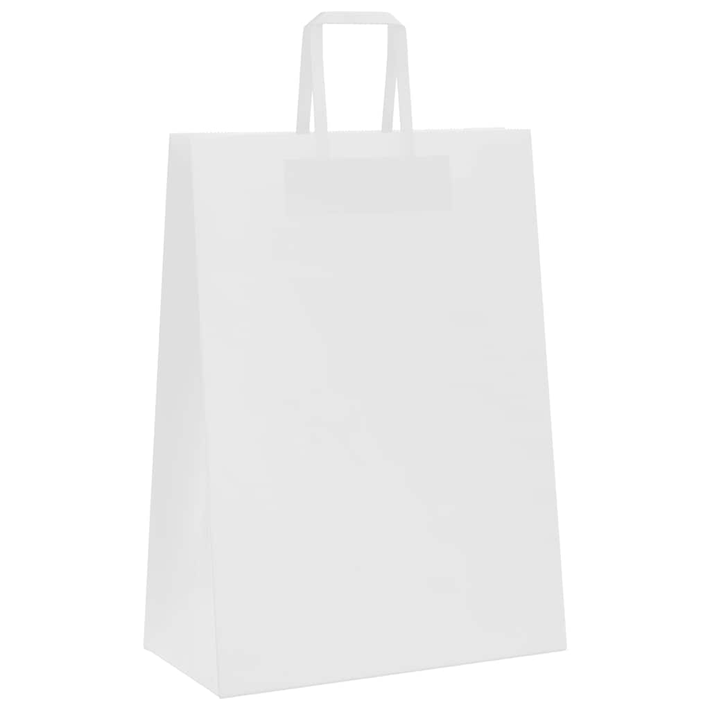 250 db fehér papírzacskók fogantyúkkal 32x17x44 cm
