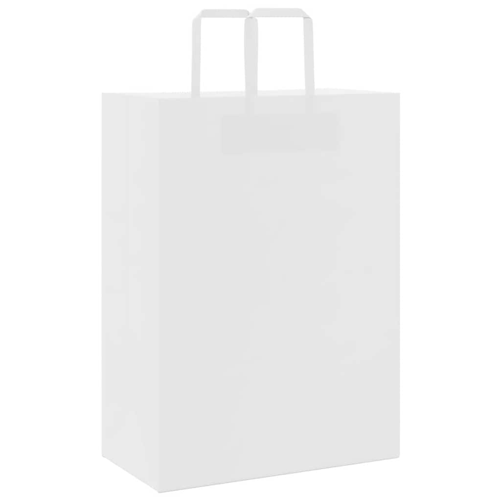 250 db fehér papírzacskók fogantyúkkal 32x17x44 cm