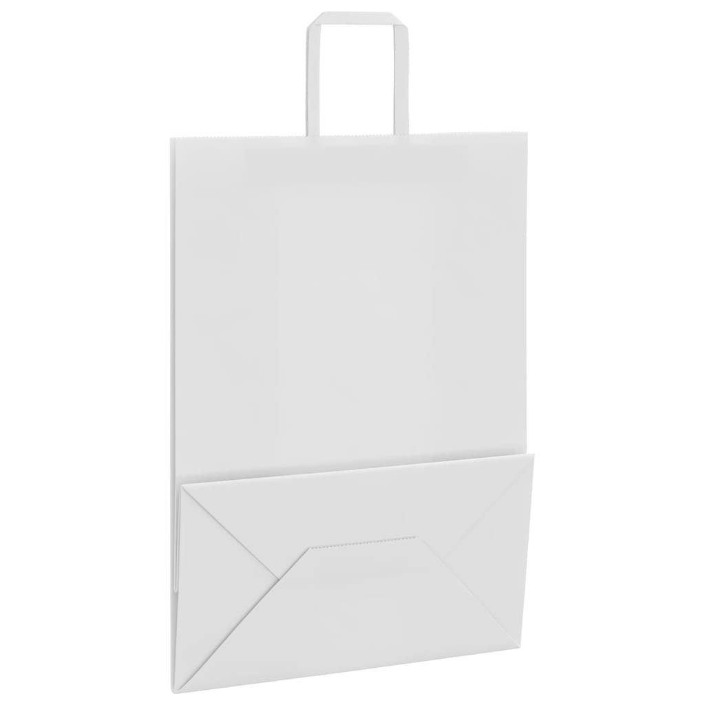 250 db fehér papírzacskók fogantyúkkal 32x17x44 cm