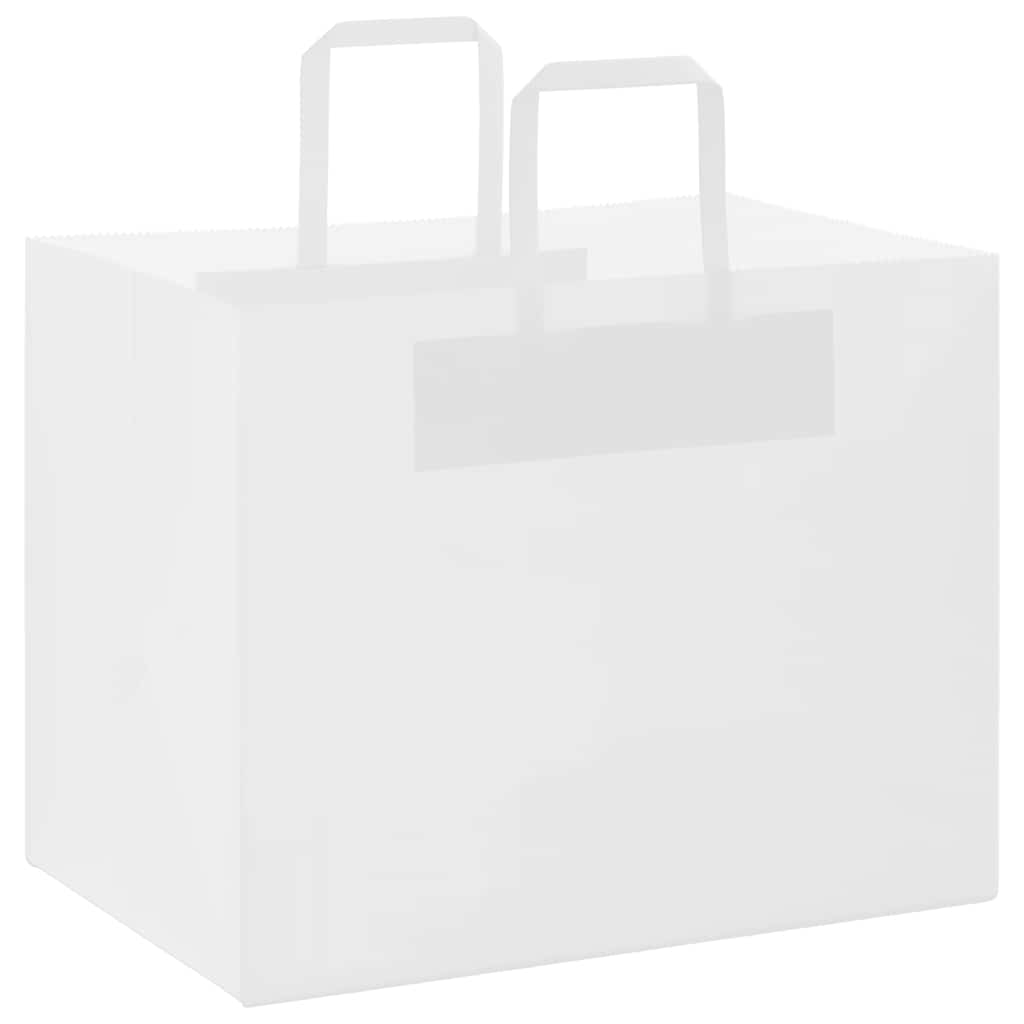 250 db fehér papírzacskók fogantyúkkal 32x22x24 cm