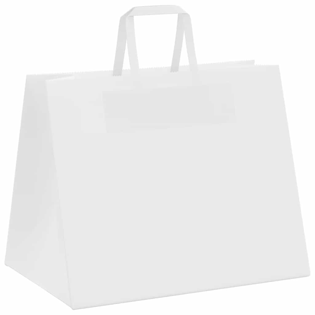 250 db fehér papírzacskók fogantyúkkal 32x22x24 cm