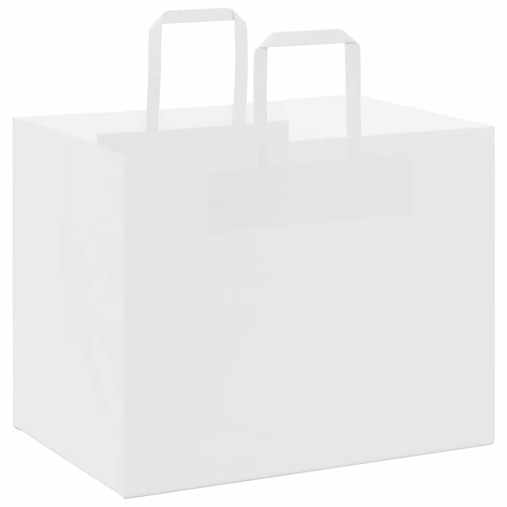 250 db fehér papírzacskók fogantyúkkal 32x22x24 cm