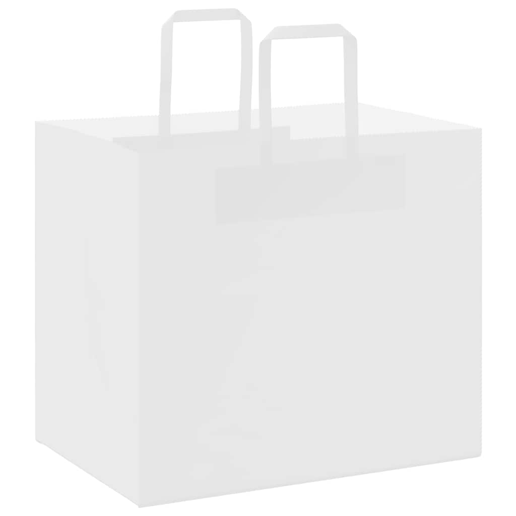 250 db fehér papírzacskók fogantyúkkal 32x22x28 cm