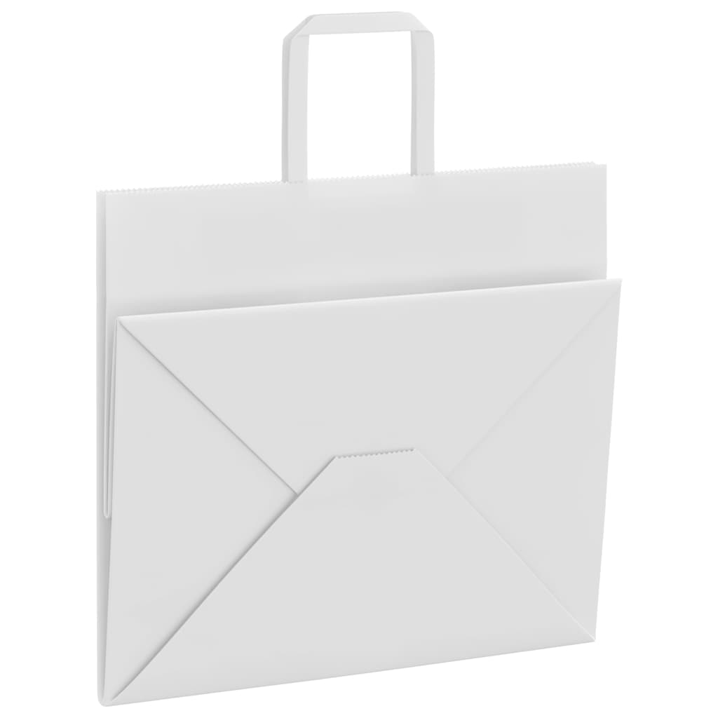 250 db fehér papírzacskók fogantyúkkal 32x22x28 cm