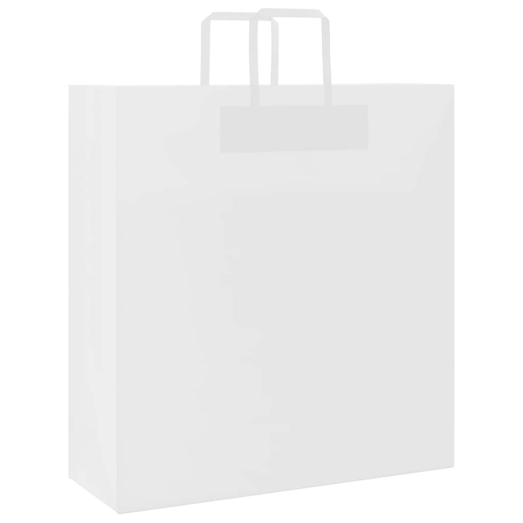 250 db fehér papírzacskók fogantyúkkal 45x17x48 cm