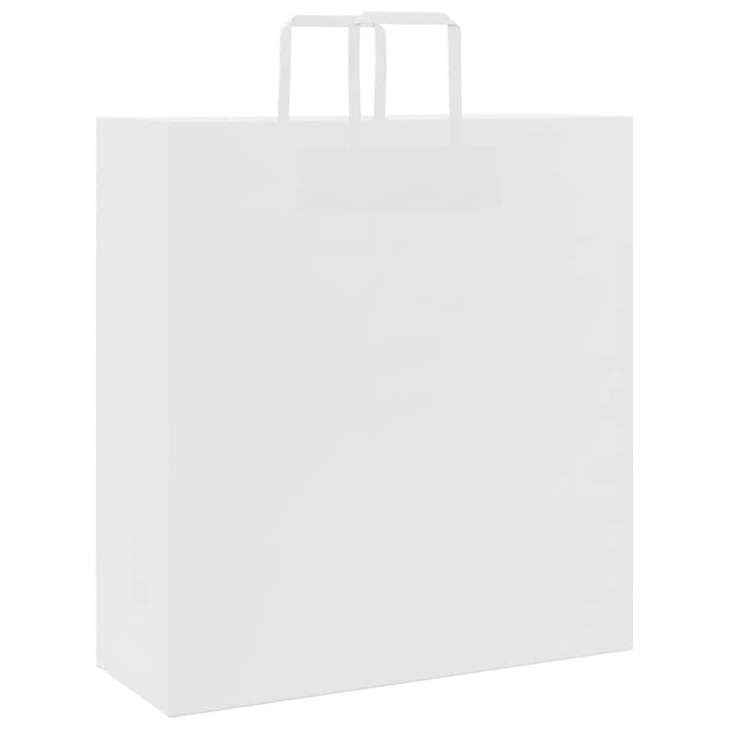 250 db fehér papírzacskók fogantyúkkal 45x17x48 cm