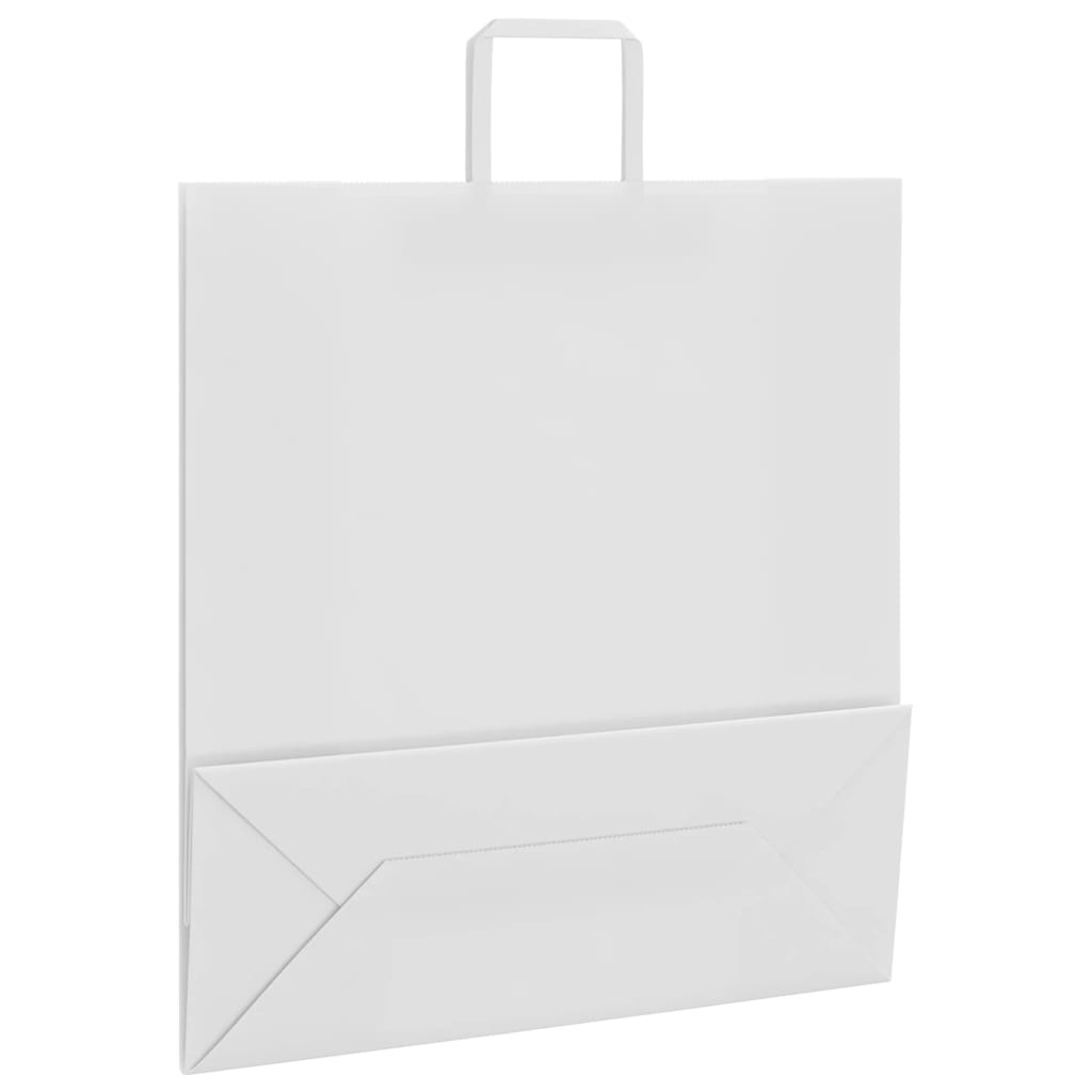 250 db fehér papírzacskók fogantyúkkal 45x17x48 cm