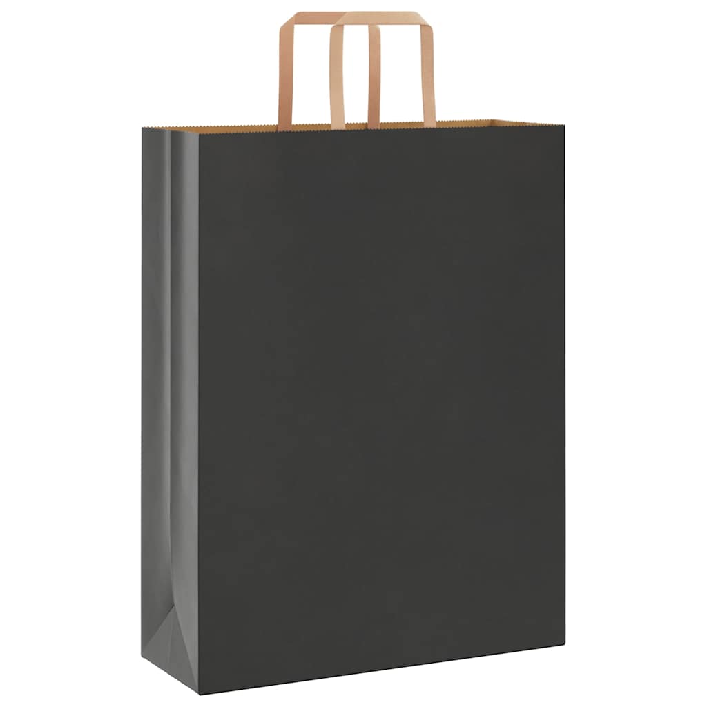 250 db fekete papírzacskók fogantyúkkal 32x12x42 cm