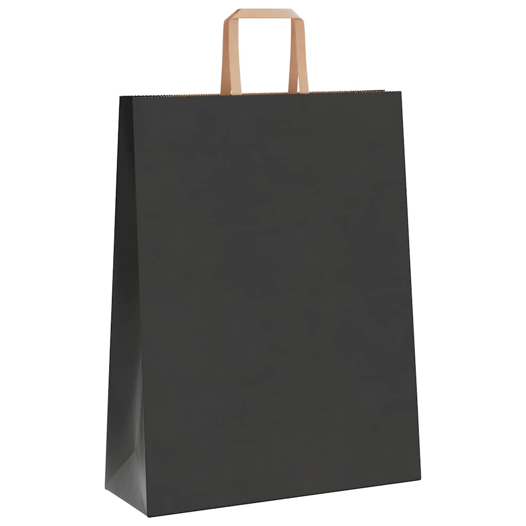250 db fekete papírzacskók fogantyúkkal 32x12x42 cm