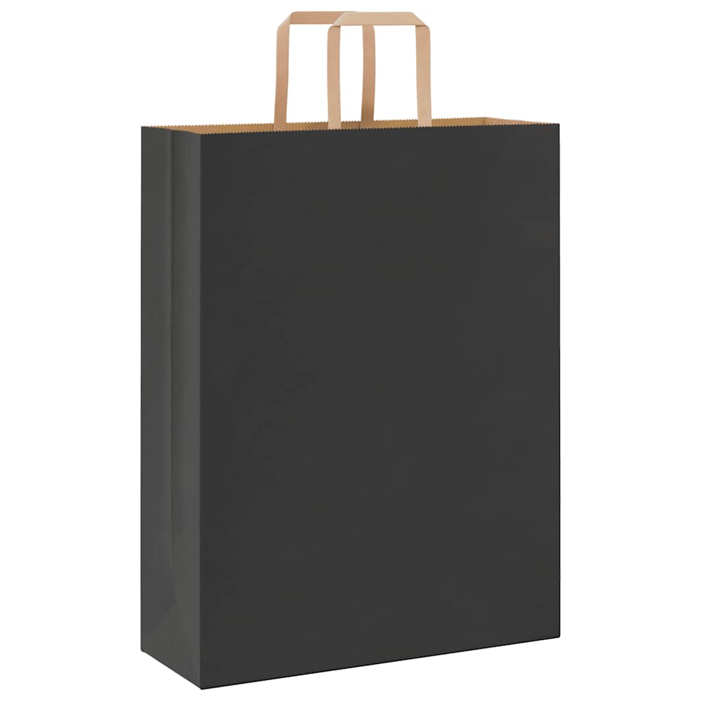 250 db fekete papírzacskók fogantyúkkal 32x12x42 cm