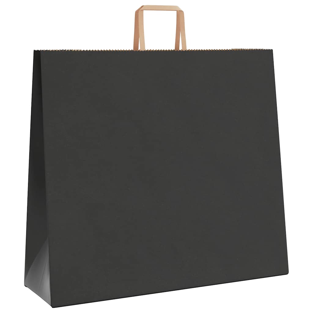250 db fekete papírzacskók fogantyúkkal 54x15x49 cm