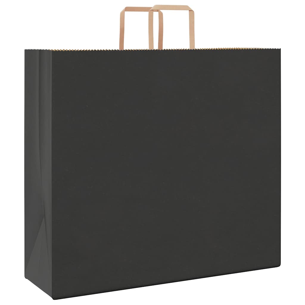 250 db fekete papírzacskók fogantyúkkal 54x15x49 cm