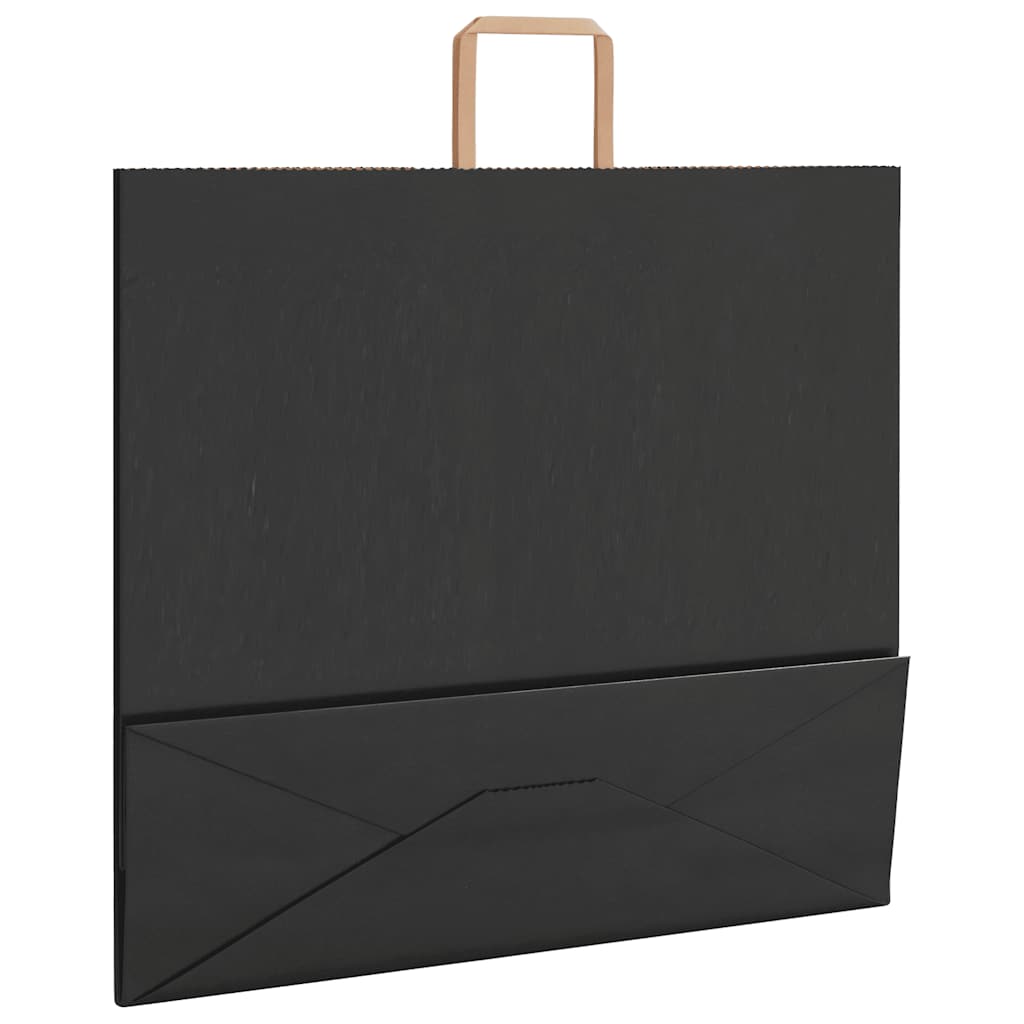 250 db fekete papírzacskók fogantyúkkal 54x15x49 cm