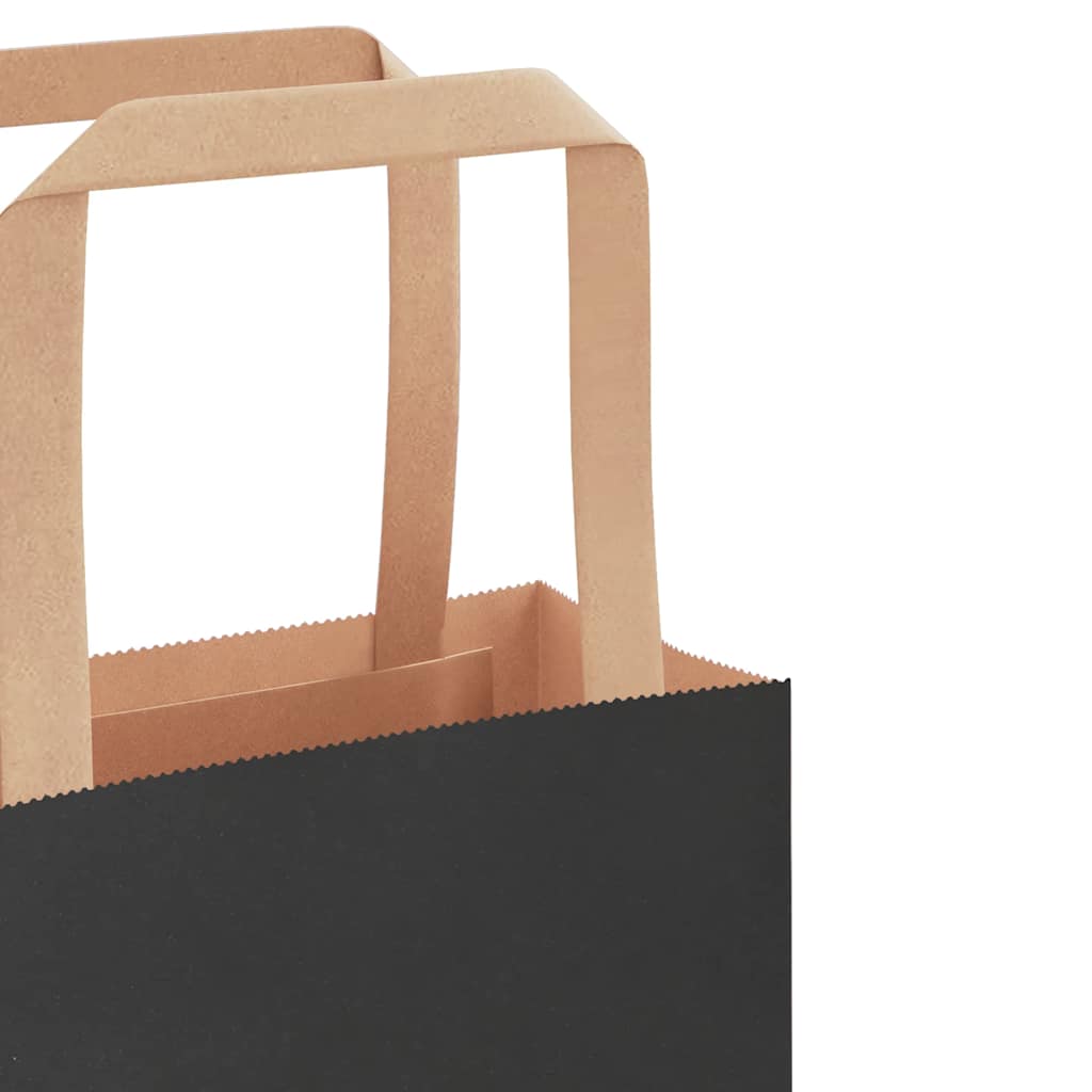 250 db fekete papírzacskók fogantyúkkal 54x15x49 cm
