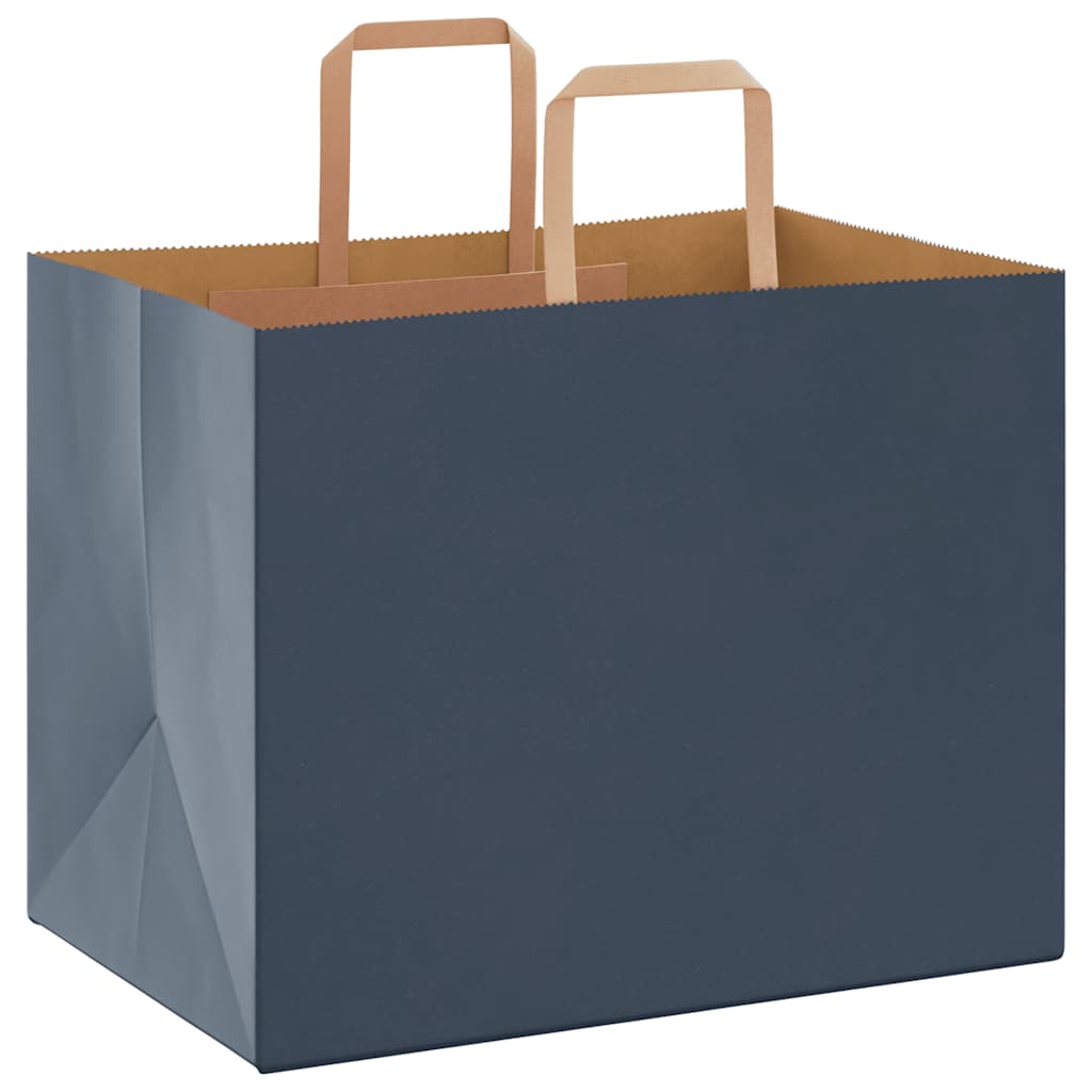 250 db kék papírzacskók fogantyúkkal 32x22x24 cm