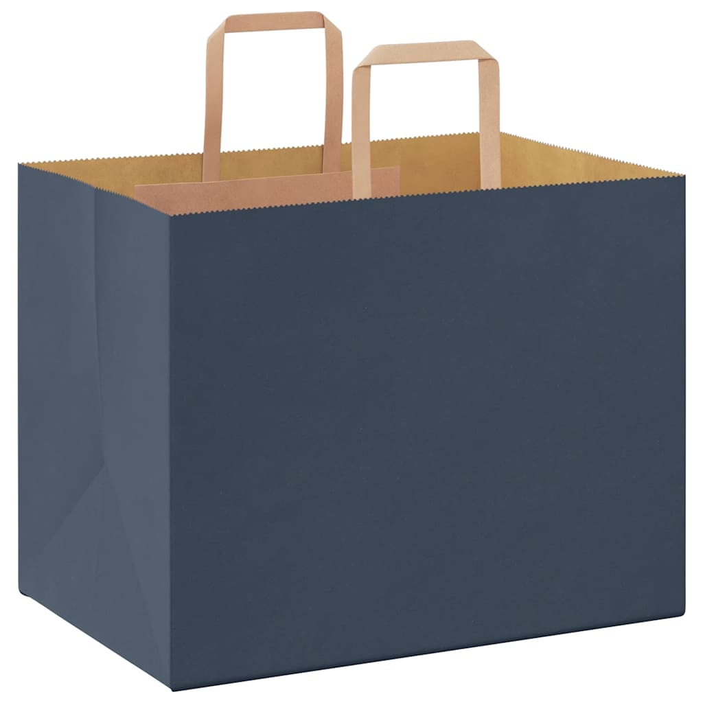 250 db kék papírzacskók fogantyúkkal 32x22x24 cm