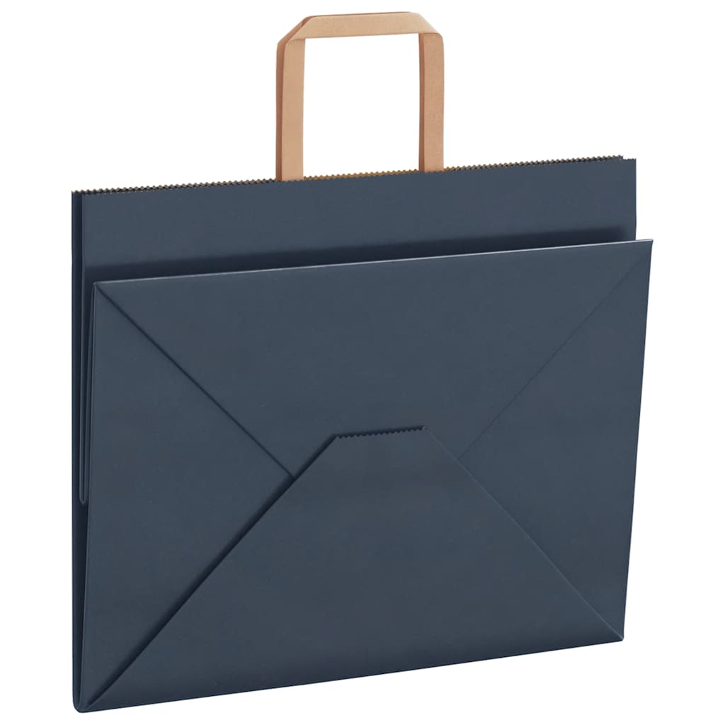 250 db kék papírzacskók fogantyúkkal 32x22x24 cm