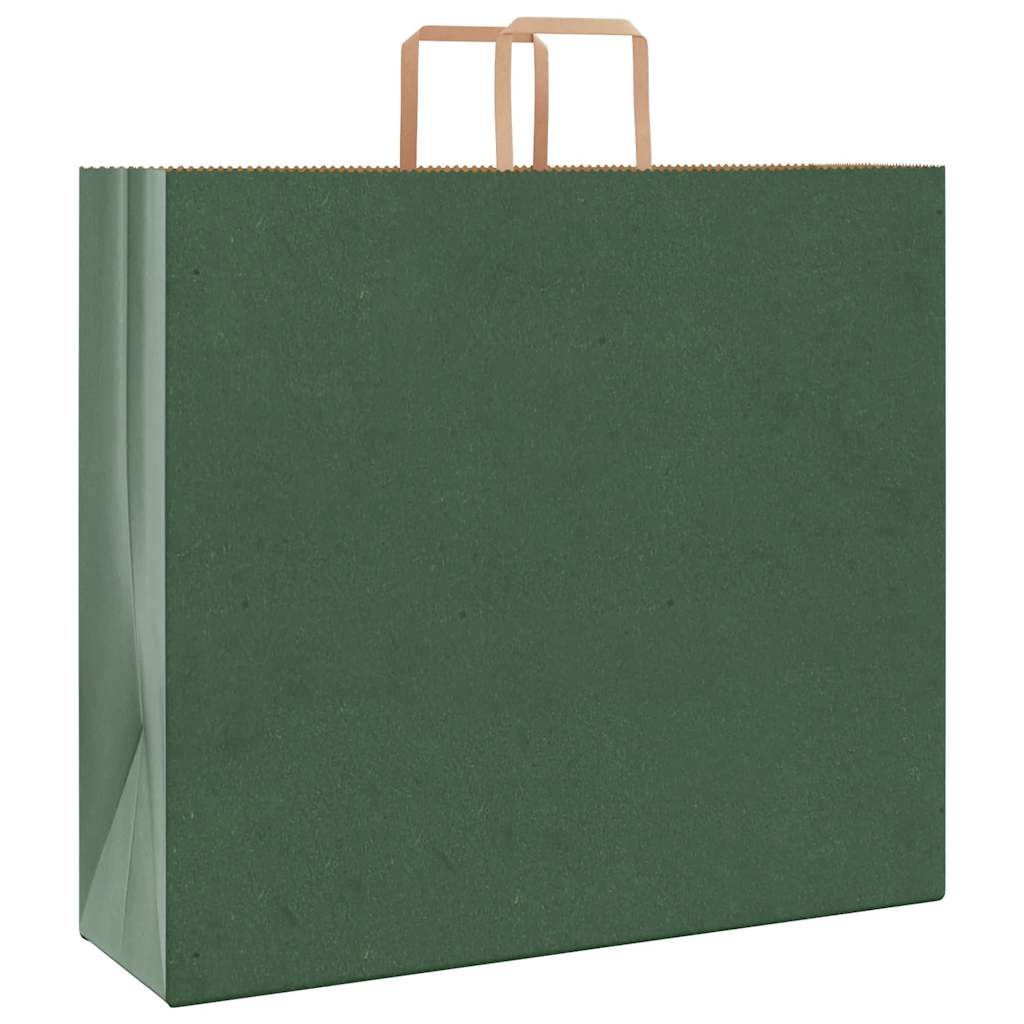 250 db zöld papírzacskók fogantyúkkal 54x15x49 cm