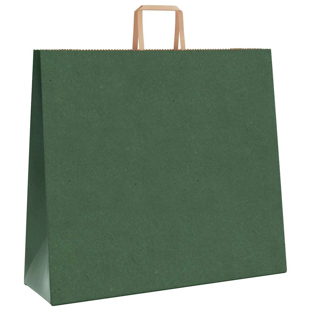 250 db zöld papírzacskók fogantyúkkal 54x15x49 cm