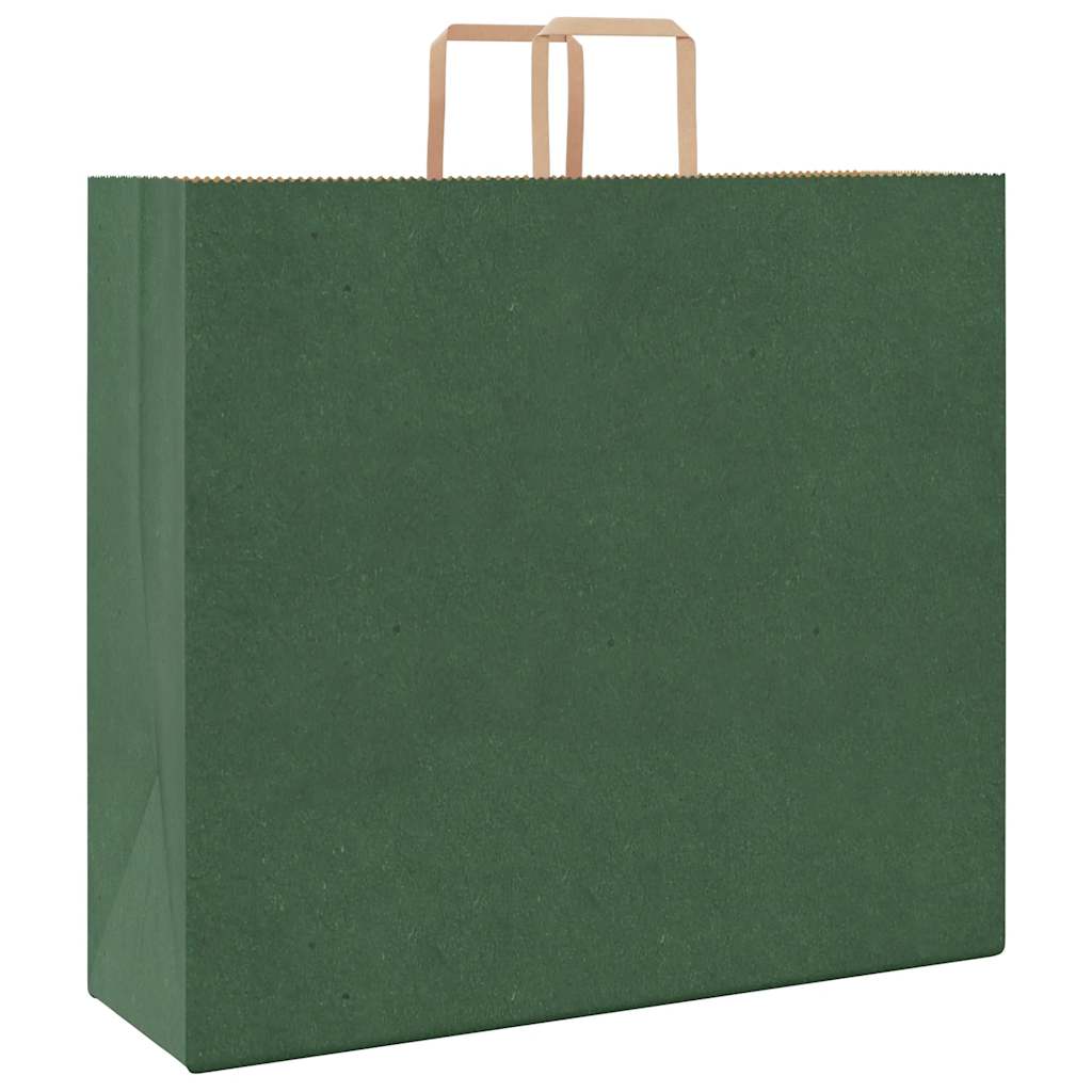 250 db zöld papírzacskók fogantyúkkal 54x15x49 cm