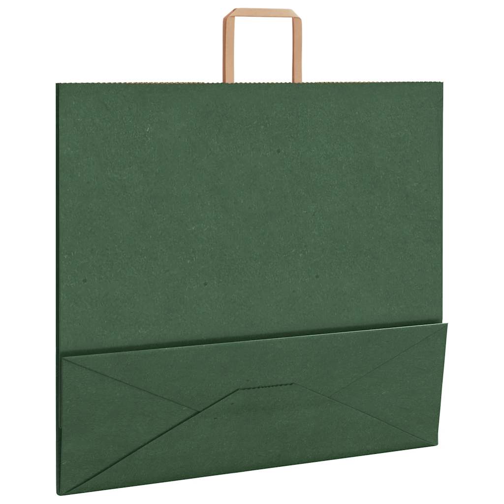 250 db zöld papírzacskók fogantyúkkal 54x15x49 cm