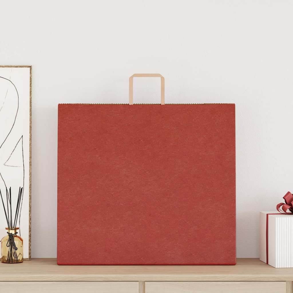250 db piros papírzacskók fogantyúkkal 54x15x49 cm