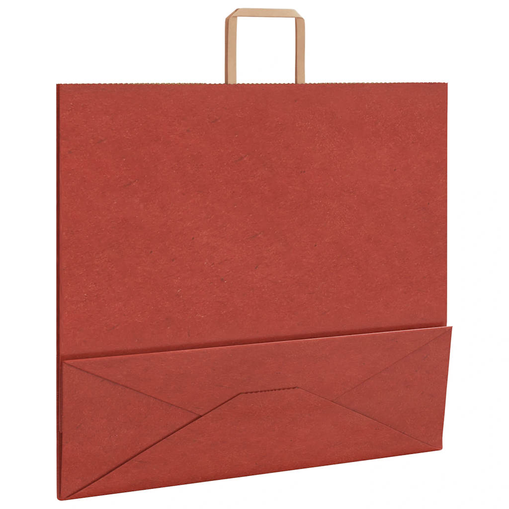 250 db piros papírzacskók fogantyúkkal 54x15x49 cm