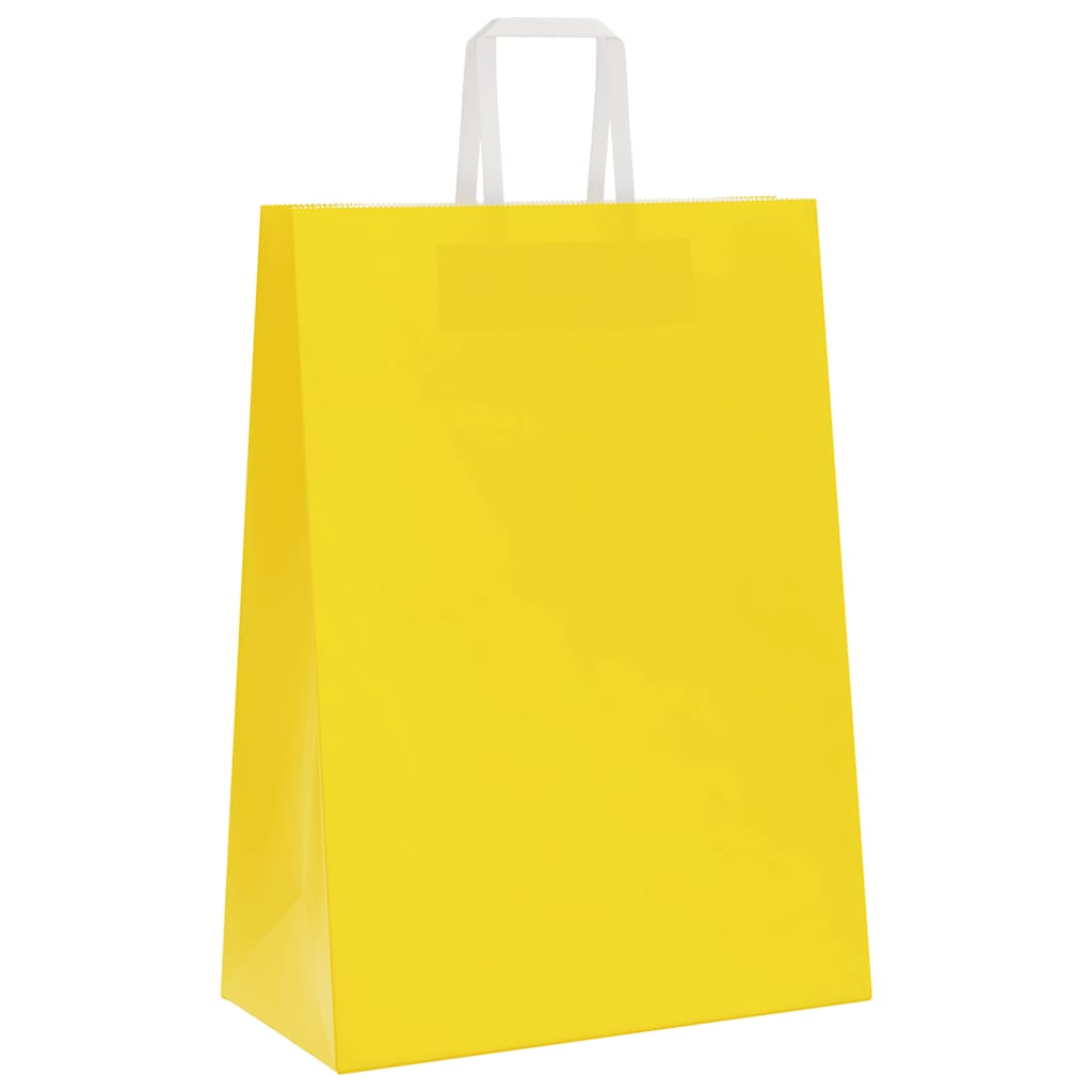 50 db sárga papírzacskók fogantyúkkal 32x17x44 cm