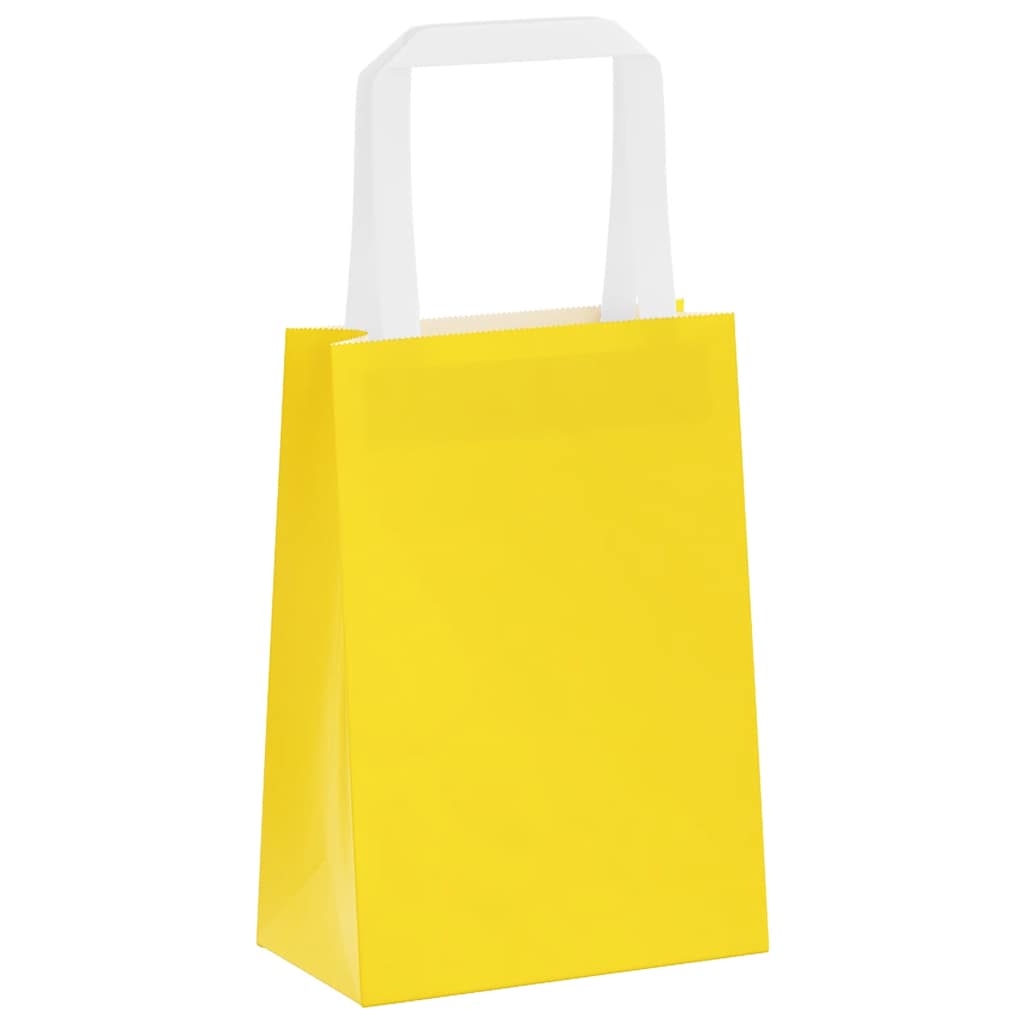 250 db sárga papírzacskók fogantyúkkal 15x8x21 cm