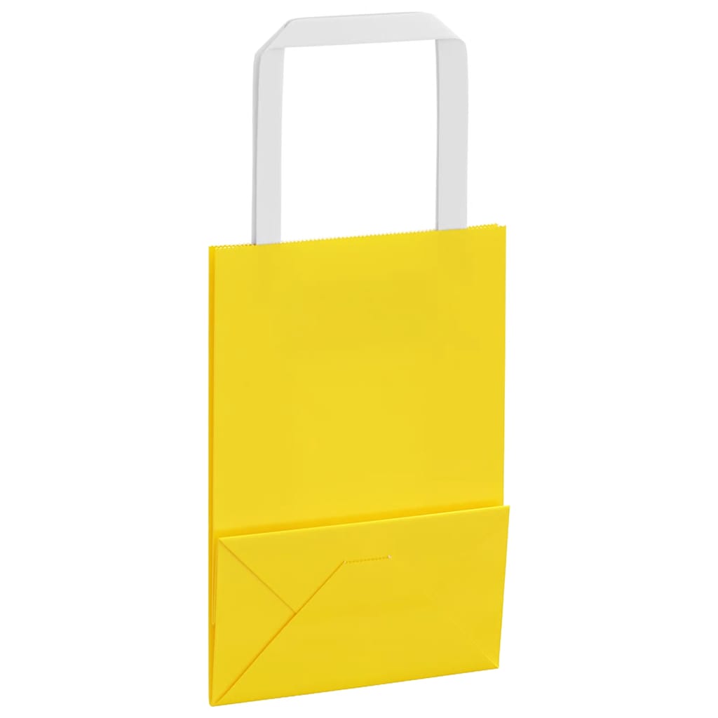 250 db sárga papírzacskók fogantyúkkal 15x8x21 cm