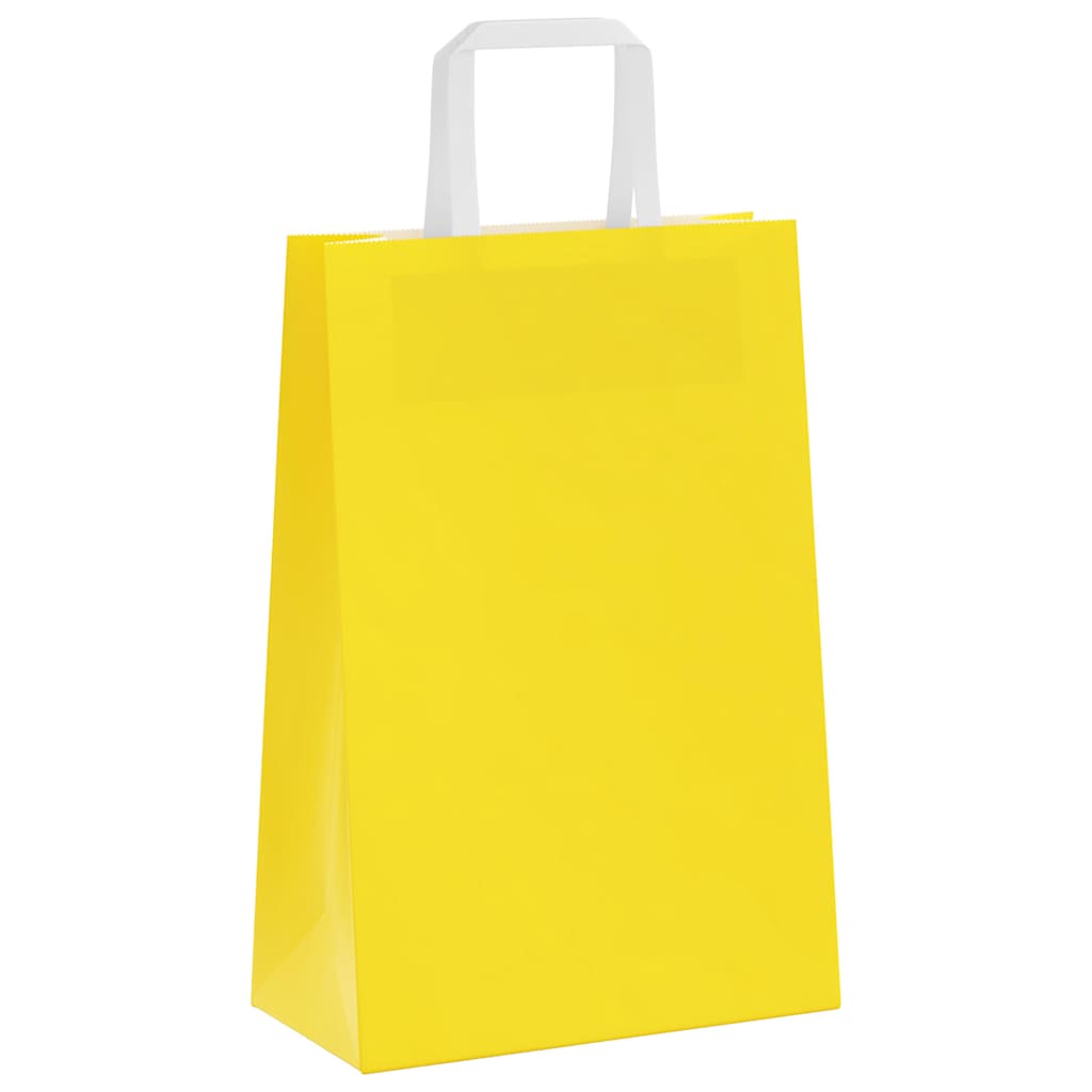 250 db sárga papírzacskók fogantyúkkal 21x11x31 cm