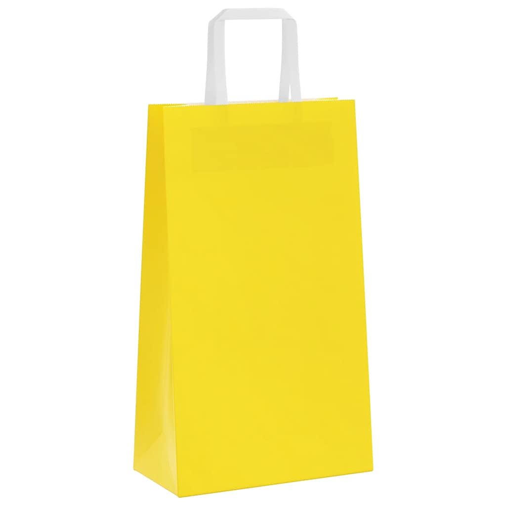 250 db sárga papírzacskók fogantyúkkal 21x11x36 cm
