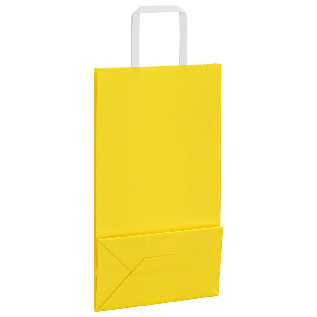 250 db sárga papírzacskók fogantyúkkal 21x11x36 cm